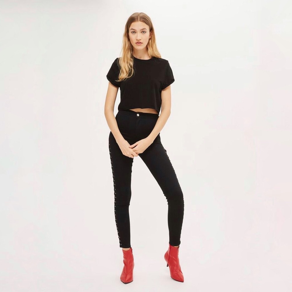 ❌ SOLD Topshop Joni Lace Up Jeans - Picture 2 of 4